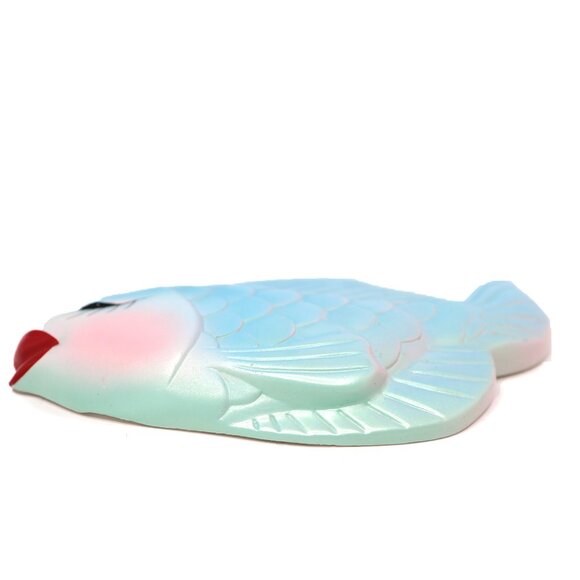 Vintage Miller Studio Chalkware Fish Iridescent Kitschy Big Lips Lashes x 3 MCM - Picture 11 of 12